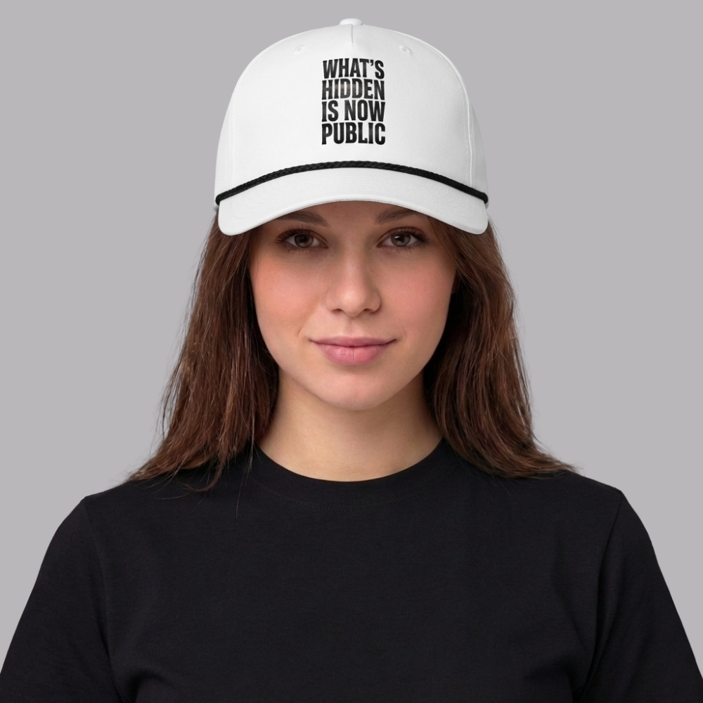 What’s Hidden Is Now Public Rope Cap – Classic Streetwear Statement Hat