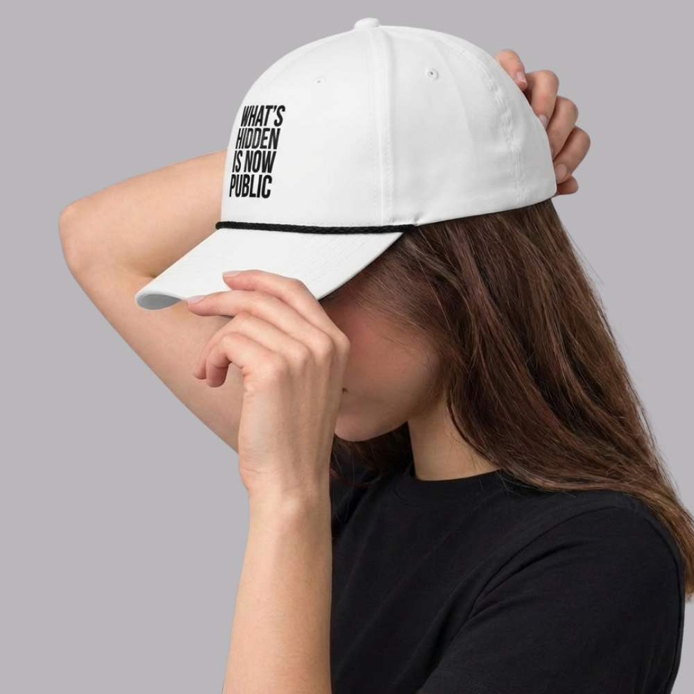 What’s Hidden Is Now Public Rope Cap – Classic Streetwear Statement Hat