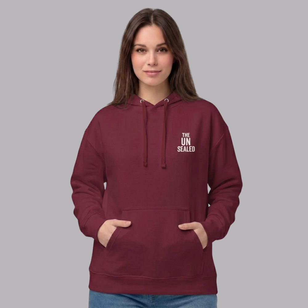 The UnSealed™ "Truth Never Expires" Hoodie – Maroon Limited Edition Streetwear Pullover